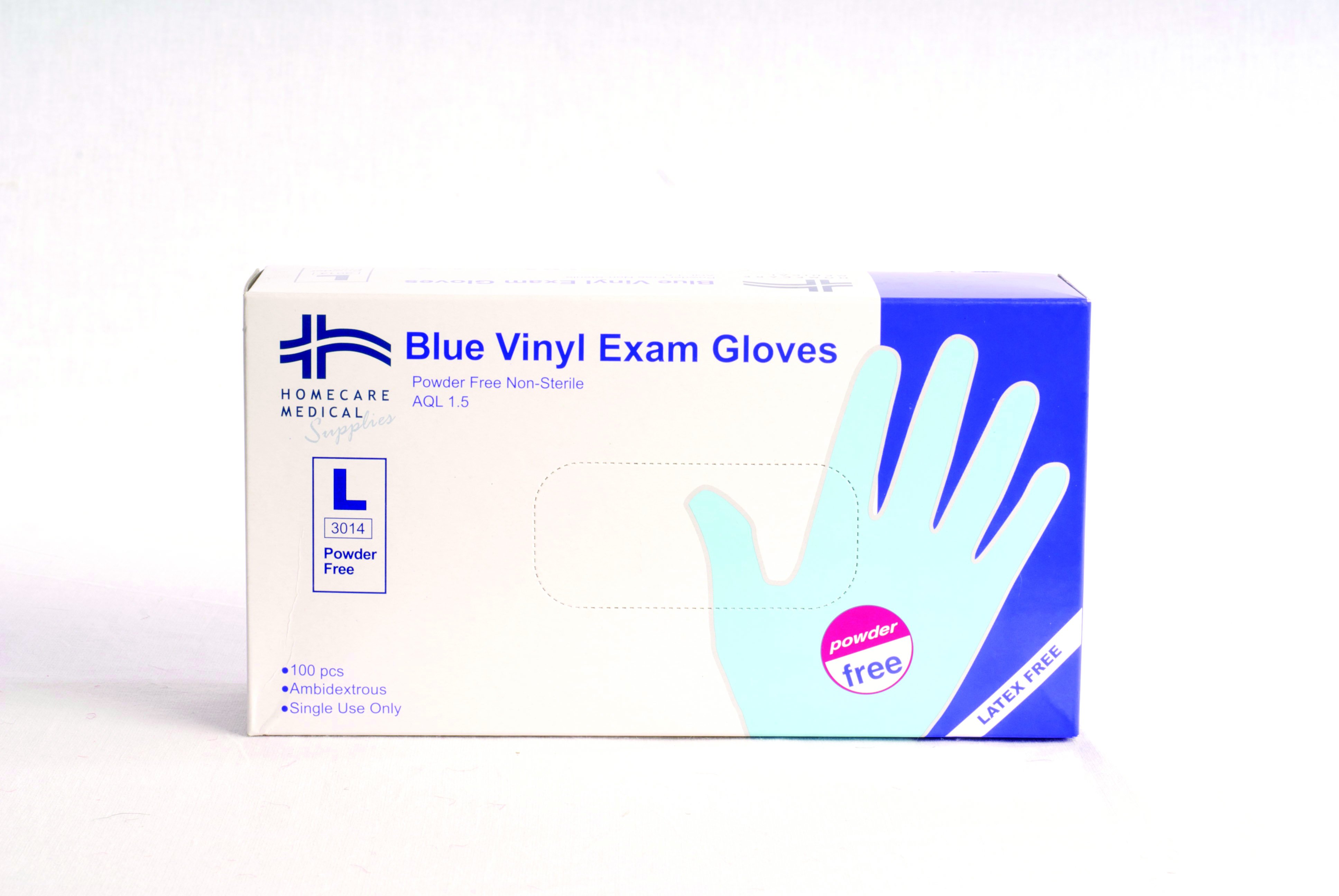 vinyl powderfree glove blue