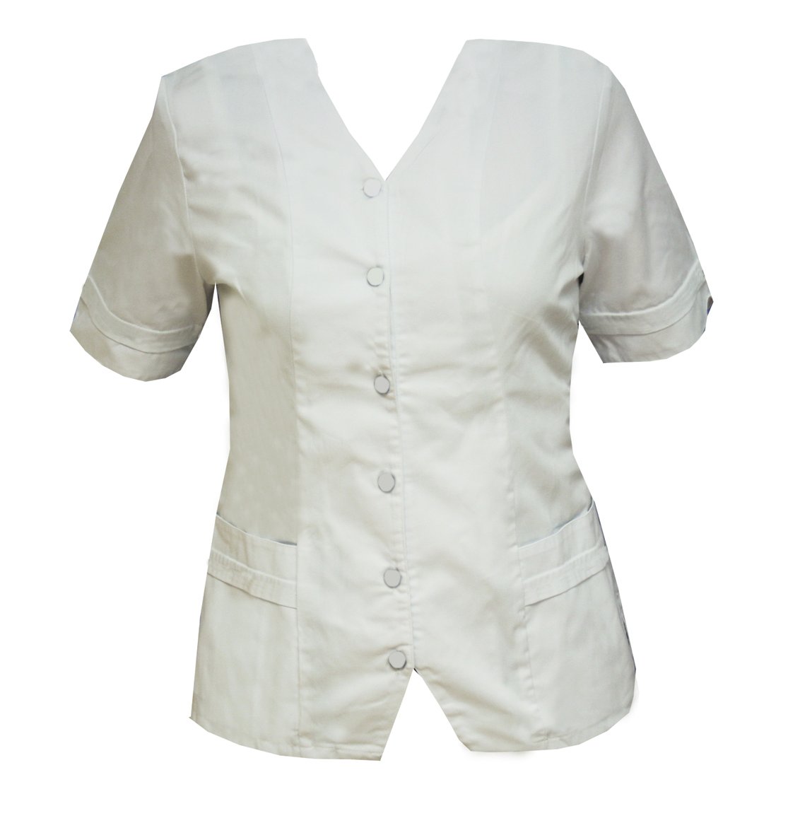 Homecare White Tunic with V-Neck