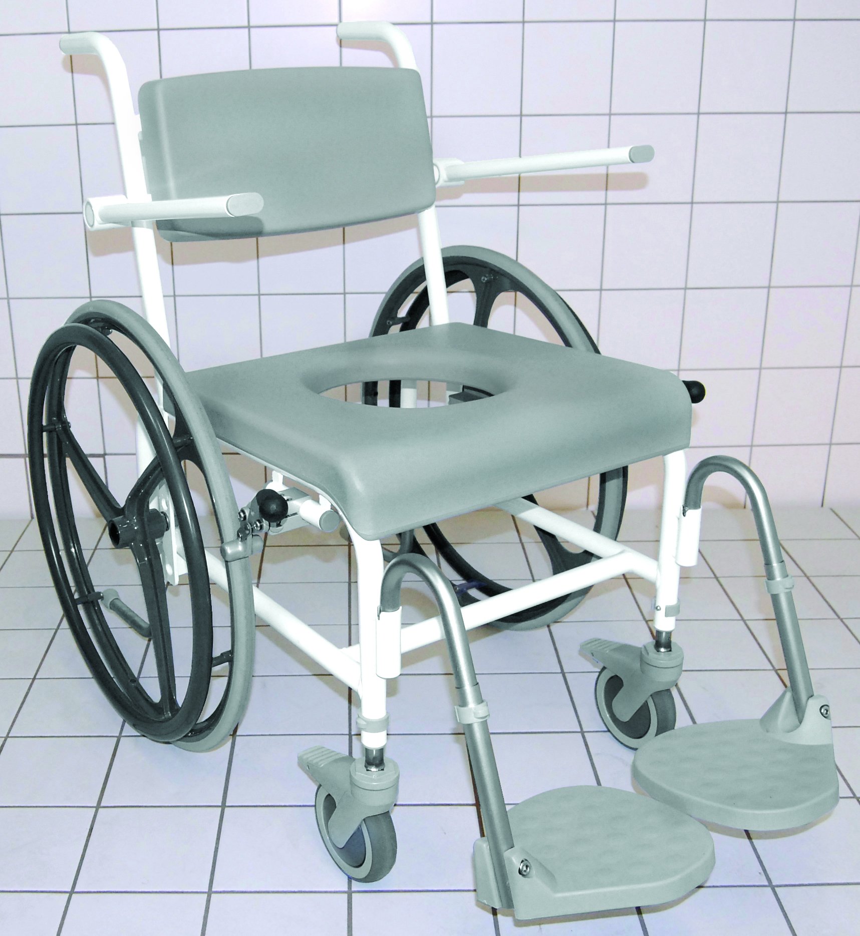 Stainless Steel Height Adjustable Shower/Commode Chair